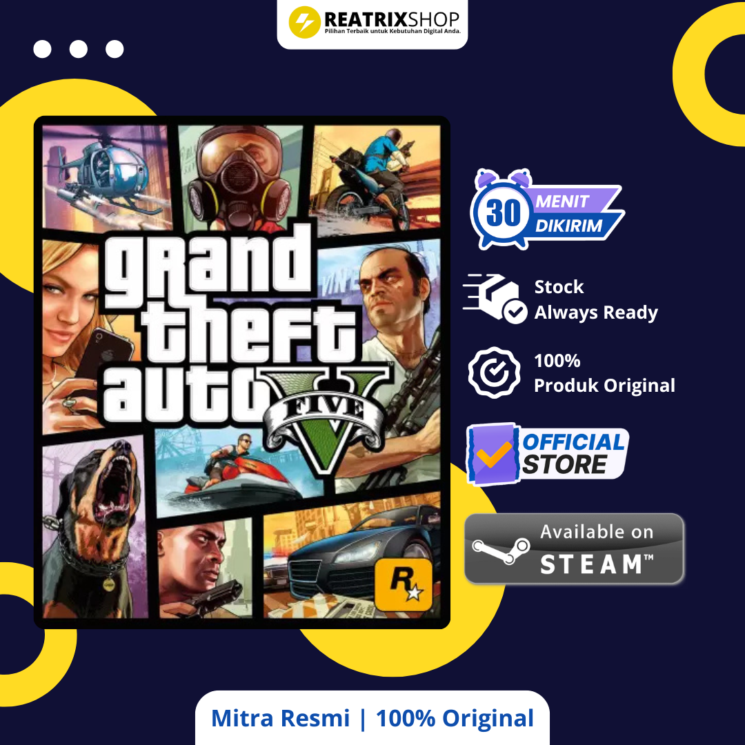Grand Theft Auto V Original Steam + Bonus Game Key – Game PC Open World Terbaik