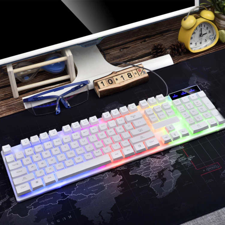 MK T-350 BLACK - Set Keyboard & Mause Gaming Full RGB LED Blacklist Semi Mechanica USB Kabel